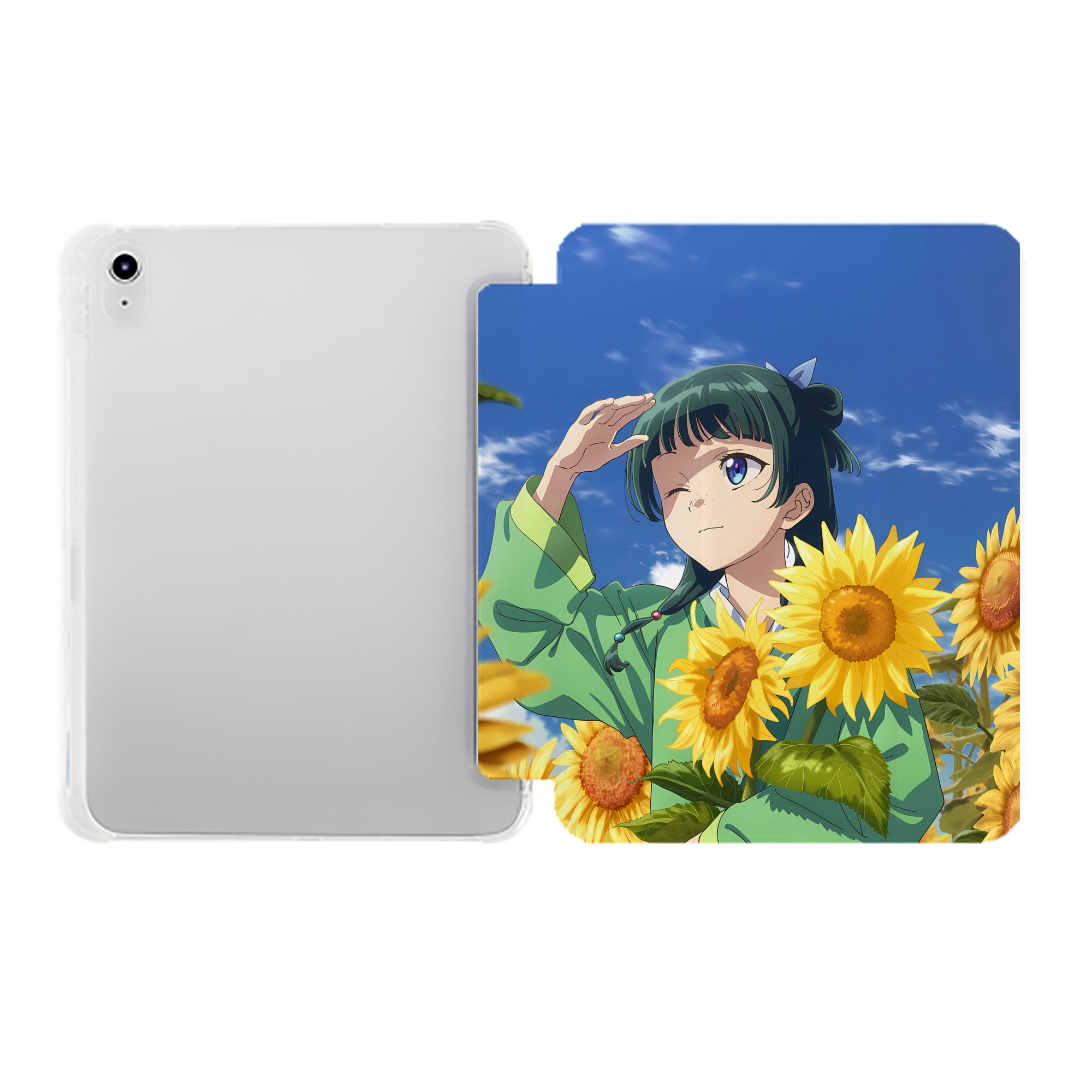（画像用） 薬屋のひとりごと The Apothecary Diaries IPad ケース ペン収納付き 三つ折りスタンド PUレザー×シリコン 対応機種9.5/10.5/10.9インチ